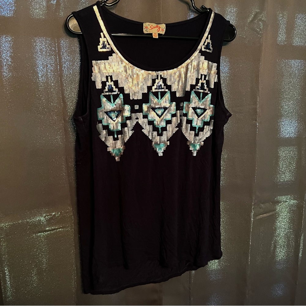 Scully Sequin Western Style Tanktop